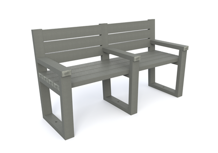 banc en plastique 100% recycle special EHPAD gamme emeraude - Banc Émeraude ESPACE URBAIN