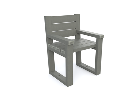 fauteuil en plastique 100% recycle special EHPAD gamme emeraude - Fauteuil Émeraude ESPACE URBAIN