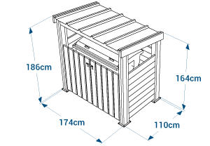 Shéma :Local CONTENEUR avec toit simple