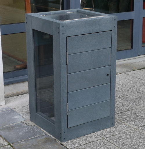 corbeille vigipirate avec plexi en plastique recycle gamme canopee - Corbeille vigipirate avec plexi CANOPÉE ESPACE URBAIN