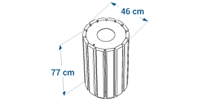 Shéma :Corbeille ronde avec couvercle ESCAPADE