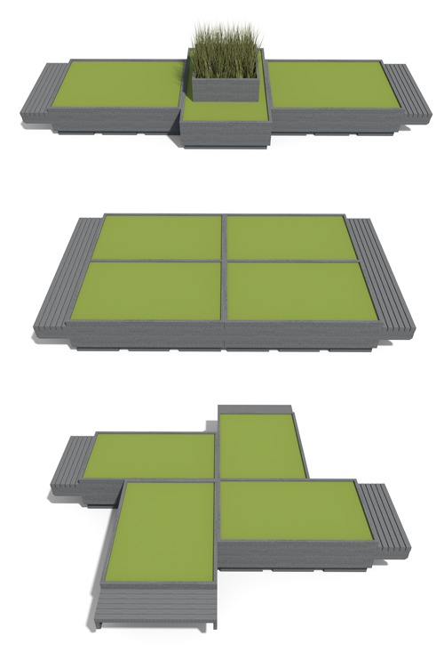 espace de fleurissement et de repos en plastique 100% recycle sans entretien - ESPACE DÉTENTE ESPACE URBAIN