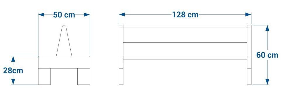 Shéma :Banc double MINI-BOY niño