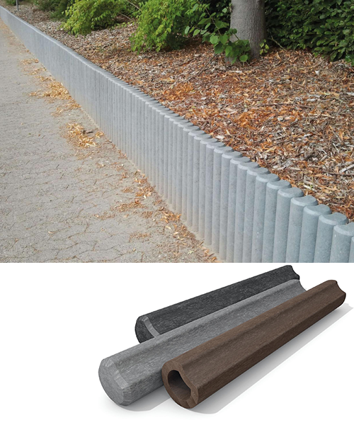 Retenue de terre en rondin demi lune 100% recyclé - Retenue de terre en RONDIN DEMI-LUNE ESPACE URBAIN