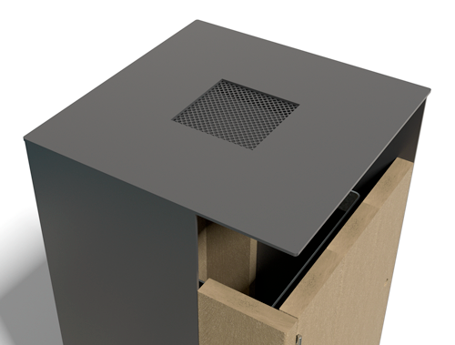 cendrier pour poubelle en plastique recycle et metal - Option cendrier ESPACE URBAIN