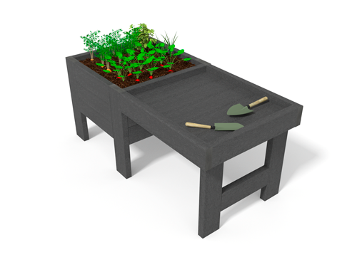 table de rempotage sur pieds pour enfant en plastique recycle - Table de rempotage sur pieds ESPACE URBAIN