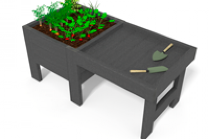 mini-jardin en plastique recycle avec table de rempotage pour ecoles