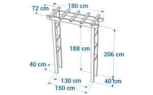 Shéma :PERGOLA simple arche
