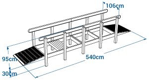 Shéma :CHEMIN PODOTACTILE droit 5 sections