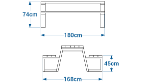 Shéma :Table de pique-nique GARRIGUE