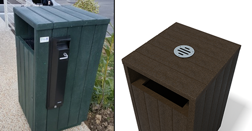 option cendrier amovible pour corbeille en plastique recycle - Option cendrier amovible ESPACE URBAIN
