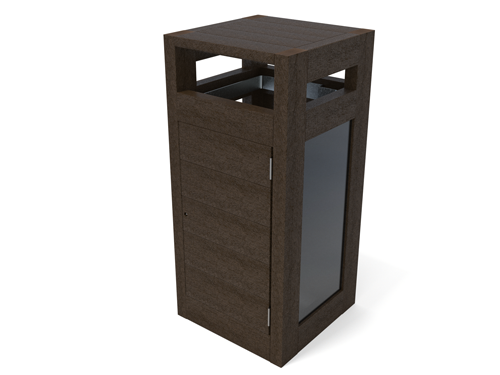 corbeille protege-pluie plastique 100% recycle vigipirate gamme canopee - Corbeille protège-pluie vigipirate avec plexi CANOPÉE ESPACE URBAIN