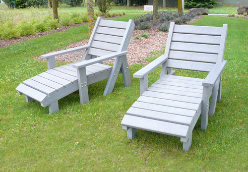 chaise longue en plastique recycle avec accoudoirs - Chaise longue confort ÉQUATEUR ESPACE URBAIN