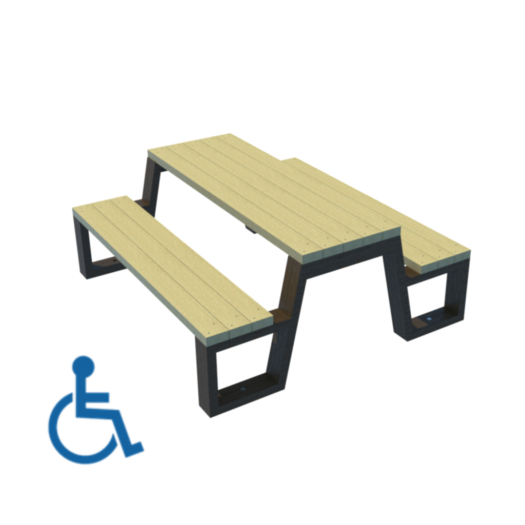 Table urbaine en plastique recycl&eacute;