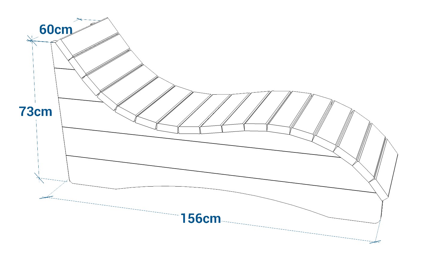 Shéma :Chaise longue simple WAVY