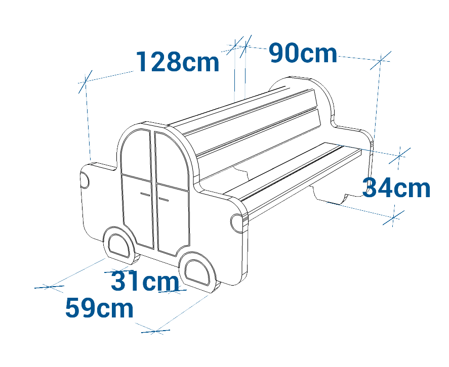 Shéma :Banc double Voiture