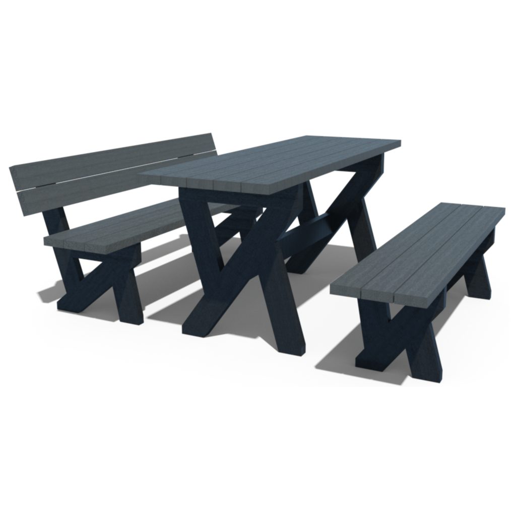 Table urbaine en plastique recycl&eacute;