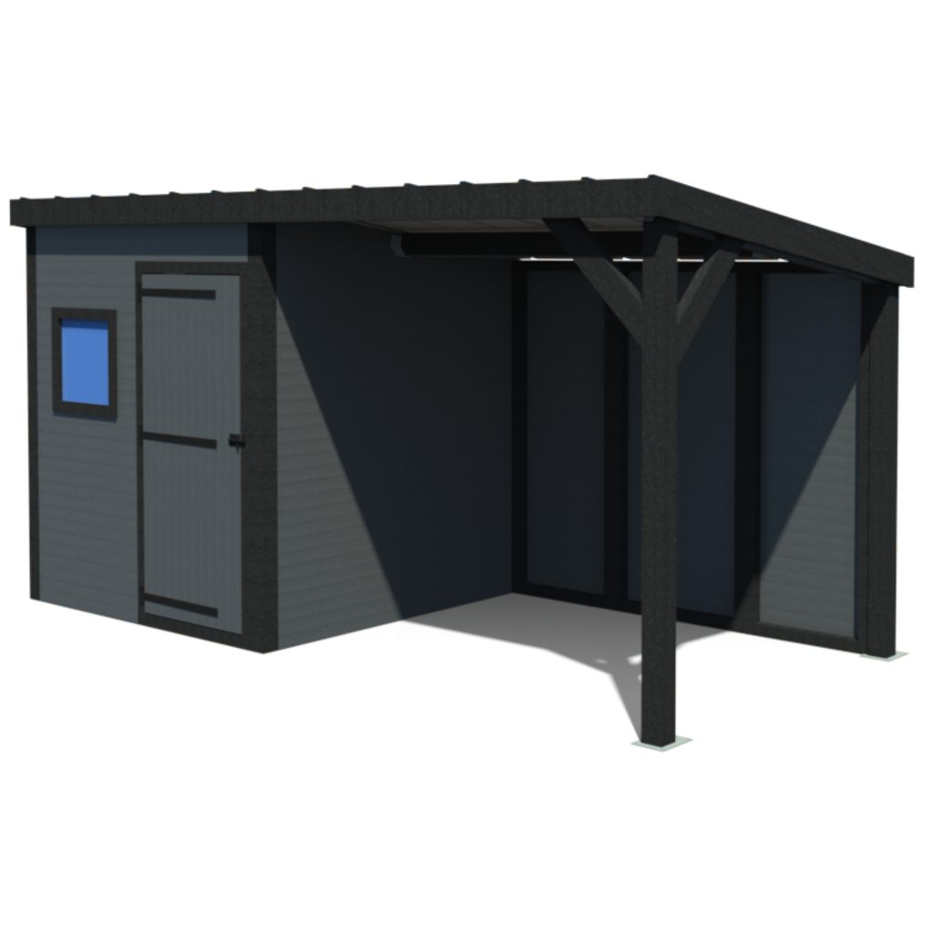 Abri de jardin ROMA avec auvent ESPACE URBAIN