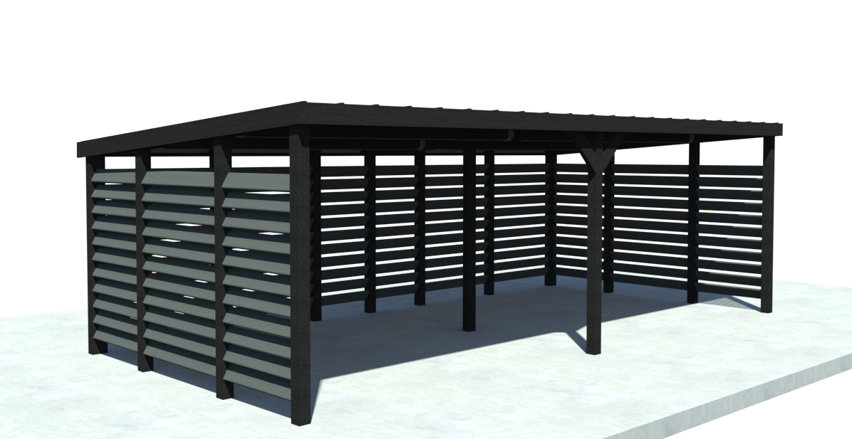 Pergola en bois moderne noire